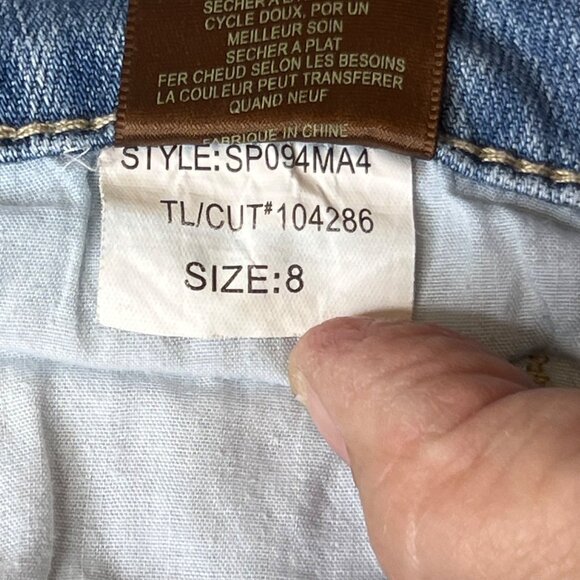 Kut From The Kloth Size 8 Distressed Rolled Cuff Blue Denim Jeans Women - Picture 11 of 15